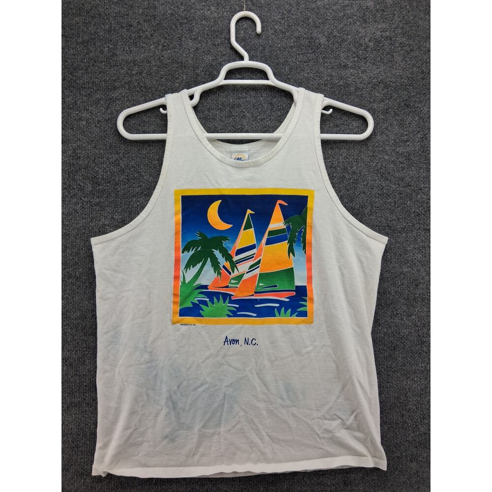 Vintage Avon NC Tank Top Tshirt Mens Large CalCRU Made In USa 1992